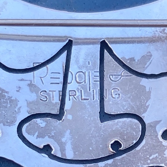 Vintages Rebajes Sterling Tragedy Mask Face Handwrought brooch 2" - Picture 4 of 8